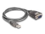 DeLOCK Adapter USB 2.0 Typ-A zu 1 x Seriell RS-232 D-Sub 9 Pin Stecker mit Muttern mit 3 x LED 1 m