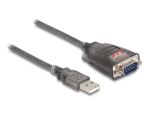 DeLOCK Adapter USB 2.0 Typ-A zu 1 x Seriell RS-232 D-Sub 9 Pin Stecker mit Muttern mit 3 x LED 1 m
