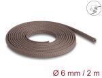 DeLOCK Geflechtschlauch nagerfest dehnbar 2 m x 6 mm braun