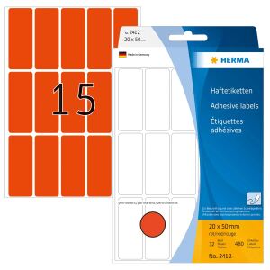 HERMA Vielzwecketiketten 20x50 mm rot Papier matt Handbeschriftung 480 St.