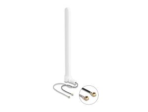 DeLOCK WiFi 6 Doppelantenne 2 x I-PEX Inc., MHF I Stecker 2 - 5 dBi 17 cm omnidirektional mit Kippgelenk weiß