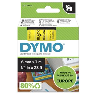 DYMO Original D1-Etikettenband | schwarz auf gelb | 6 mm x 7 m | selbstklebendes Schriftband | für LabelManager-Beschriftungsgerät