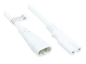 Alcasa P0870-W020 Stromkabel Weiß 2 m C8-Koppler C7-Koppler