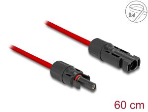 DELOCK DL4 Solar Flachbandkabel Stecker zu Buchse 60cm rot