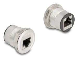 DeLOCK 88190 Steckdose 2 x RJ-45 Schwarz, Silber