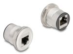 DeLOCK 88190 Steckdose 2 x RJ-45 Schwarz, Silber