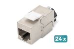 Digitus CAT 6A Keystone Modul, geschirmt mit intelligentem Kabelmanager, Set (24 Stück)