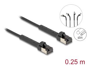 DELOCK RJ45 Slim Netzwerkkabel Cat.6A U/FTP winkelbar 0,25m