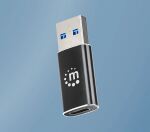 Manhattan 153980 Kabeladapter USB A USB C Schwarz