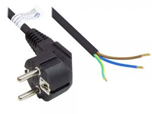 Alcasa P0185-S050 Stromkabel Schwarz 5 m Netzstecker Typ E+F