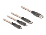 DeLOCK USB RGB Ladekabel 3 in 1 Typ-A zu Lightning / Micro USB / USB Type-C 1,20 m