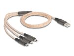 DeLOCK USB RGB Ladekabel 3 in 1 Typ-A zu Lightning / Micro USB / USB Type-C 1,20 m