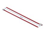 DELOCK Edelstahlkabelbinder L 200 x B 4,6 mm rot 10...