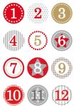 HERMA Sticker Adventskalendersticker 1-24, Rot Ø 2 cm