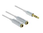 DELOCK Klinkekabel 3,5mm -> 2x 3,5mm St/Bu 0.25m weiß