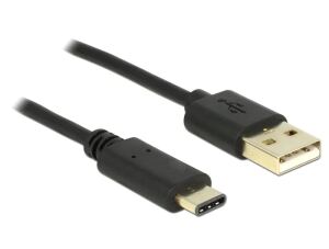 DeLOCK 2m, USB2.0-A/USB2.0-C USB Kabel USB A USB C 0,48 Gbit/s Schwarz