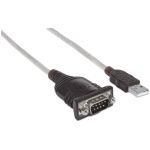 Manhattan USB auf Seriell-Konverter, Zum Anschluss eines seriellen Geräts an einen USB-Port, Prolific PL-2303RA-Chipsatz, 0,45 m, Polybag-Verpackung