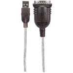 Manhattan USB auf Seriell-Konverter, Zum Anschluss eines seriellen Geräts an einen USB-Port, Prolific PL-2303RA-Chipsatz, 0,45 m, Polybag-Verpackung