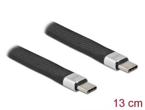 DeLOCK USB 3.2 Gen 2 FPC Flachbandkabel USB Type-C zu USB Type-C 13 cm PD 5 A E-Marker