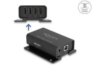 DELOCK 4 Port USB 2.0 Isolator Hub mit 5 kV Isolation
