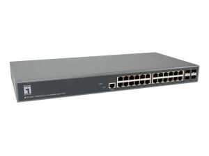 LevelOne TURING 28-Port L3 Lite Managed Gigabit Switch, 24 × 1G RJ45, 4 × 1G/10G SFP+ Uplinks