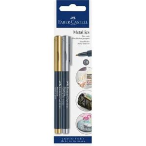 Faber-Castell 160796 Marker 2 Stück(e) Pinselspitze Gold, Metallisch