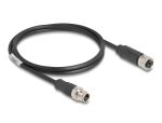 DELOCK M12 Kabel X-kodiert 8 Pin Stecker zu Buchse PVC 1 m