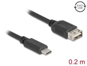 DELOCK USB 2.0 Kabel USB Typ-C St zu USB Typ-A Buchse 0,2