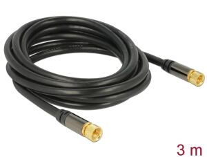 DELOCK Antennenkabel F -> F St/St 3.00m schwarz