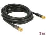 DELOCK Antennenkabel F -> F St/St 3.00m schwarz