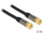 DELOCK Antennenkabel F -> F St/St 3.00m schwarz