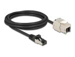 DELOCK Kabel RJ45 Stecker zu Keystone Modul RJ45 Buchse 2m