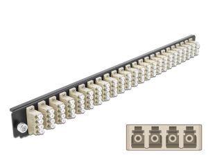 DELOCK 19" LWL Spleißbox Frontblende 24 Port LC Quad beige