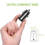 Techly IUSB2-CAR5-AC38W Ladegerät für Mobilgeräte Universal Schwarz Zigarettenanzünder Schnellladung Auto