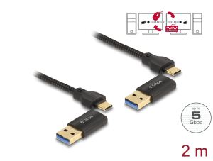 DELOCK USB Type-C 5 Gbps Data Link Kabel + KM Switch 2m