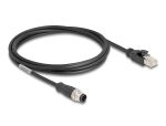DELOCK M12 Kabel A-kodiert 8 Pin St. zu RJ45 St. PVC 2 m