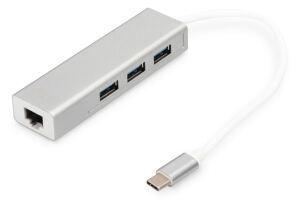 Digitus USB Typ C™ 3-Port Hub + Gigabit Ethernet