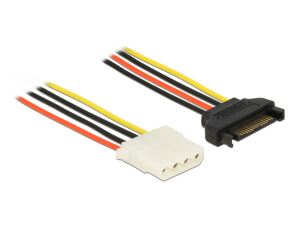 DELOCK Stromkabel SATA 15 Pin Stecker > 4 Pin Buchse 50cm