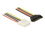DELOCK Stromkabel SATA 15 Pin Stecker > 4 Pin Buchse 50cm