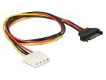 DELOCK Stromkabel SATA 15 Pin Stecker > 4 Pin Buchse 50cm