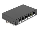DeLOCK Leergehäuse 6 Port für Keystone RJ-Module schwarz - zur Montage an Tisch, Wand oder Hutschiene
