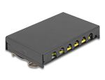 DeLOCK Leergehäuse 6 Port für Keystone RJ-Module schwarz - zur Montage an Tisch, Wand oder Hutschiene