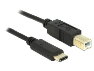 DeLOCK 2m, USB2.0-C/USB2.0-B USB Kabel USB B USB C 0,48 Gbit/s Schwarz