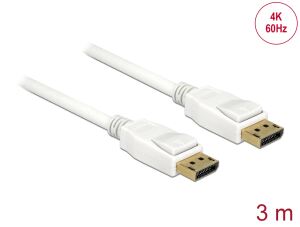 DELOCK Displayport Kabel DP -> DP St/St 3.00m weiß 4K