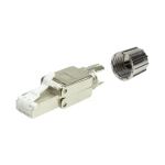 LogiLink MP0080 - CAT.8.1 feldkonfektionierbarer RJ45 Stecker Grau, Edelstahl