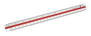 Wedo 52 55001 Lineal 300 mm Kunststoff Rot, Weiß 1 Stück(e)