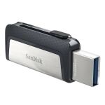 SanDisk 173338 USB-Stick 64 GB USB Type-A / USB Type-C Schwarz, Silber