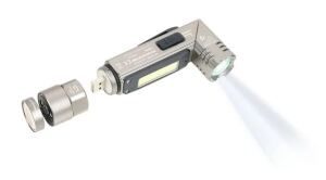 TROIKA ECO KNICKLICHT PRO Grau Magnetische Befestigung Taschenlampe COB LED