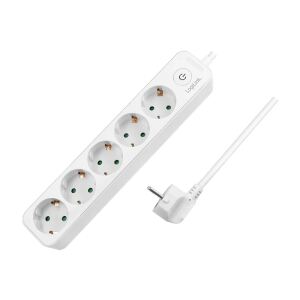 LogiLink LPS246 Verlängerungskabel 1,5 m 5 AC-Ausgänge Drinnen Weiß