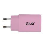 CLUB3D CAC-3021 Ladegerät für Mobilgeräte Smartphone, Universal Pink AC Schnellladung Drinnen